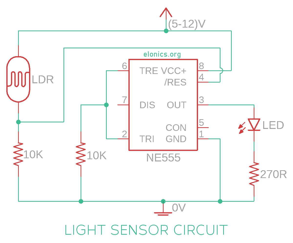 IR Detector Circuit using 555 Timer IC