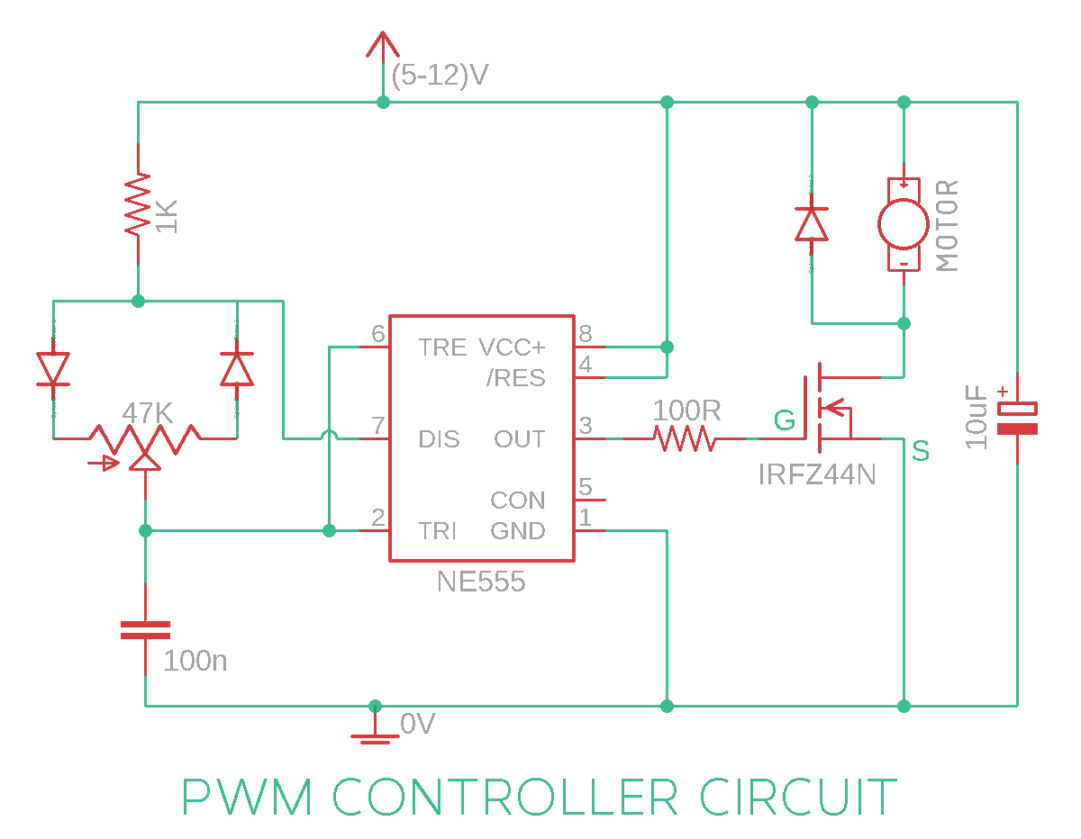 LED Dimmer and DC Motor Speed Circuit Using PWM Technique
